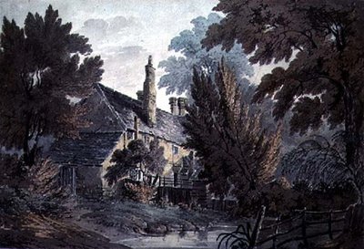 Landschaft mit Haus an einem Teich, 19. Jahrhundert von James Bourne