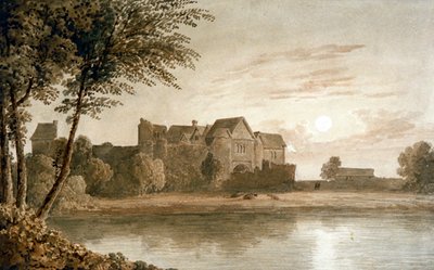 Allington Castle, bei Maidstone, Mondschein, 19. Jahrhundert von James Duffield Harding