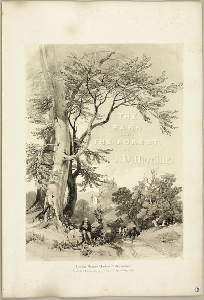 Buche und Eiche (Frontispiz), aus Der Park und der Wald von James Duffield Harding