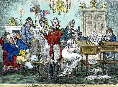 Eine kleine Musik oder die Freuden der Harmonie, veröffentlicht von Hannah Humphrey von James Gillray