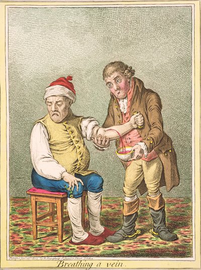 Aderlass, veröffentlicht von Hannah Humphrey, 1804 von James Gillray