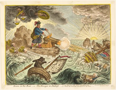 Bruin in seinem Boot von James Gillray