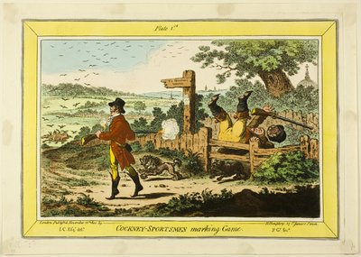 Cockney-Sportler beim Markieren von Wild von James Gillray