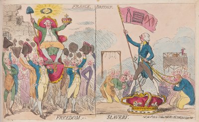 Frankreich Freiheit, Großbritannien Sklaverei, veröffentlicht 1789 von James Gillray