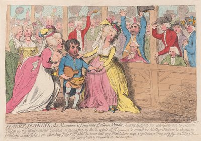 Harry Jenkins, der männliche und weibliche Blasebalgreparateur, veröffentlicht 1788 von James Gillray