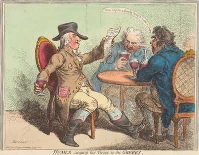 Homer singt seine Verse den Griechen von James Gillray