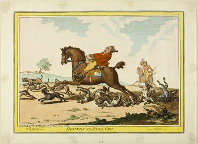 Hunde in voller Jagd von James Gillray