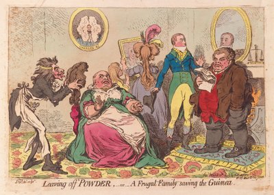 Aufhören mit Puder oder eine sparsame Familie spart das Guinea von James Gillray