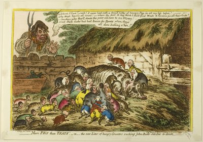 Mehr Schweine als Zitzen von James Gillray