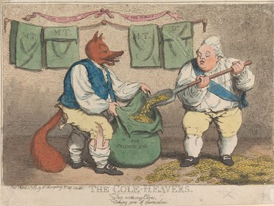 Die Kohlen - Heavers. Zwei tugendhafte Elfen, die sich um sich selbst kümmern von James Gillray