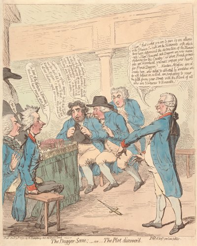 Die Dolchszene: - oder - Die aufgedeckte Verschwörung von James Gillray