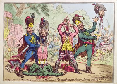 Die hochdeutsche Methode zur Vernichtung von Ungeziefer in Rat-Stadt, veröffentlicht von Hannah Humphrey 1799 von James Gillray