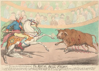 Der königliche Stierkampf von James Gillray