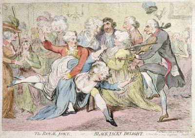 Der königliche Witz oder Black Jacks Freude, veröffentlicht von S.W. Fores 1788 von James Gillray