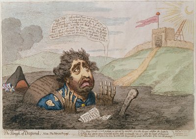 Der Sumpf der Verzweiflung, veröffentlicht von Hannah Humphrey 1793 (handkolorierte Radierung) von James Gillray