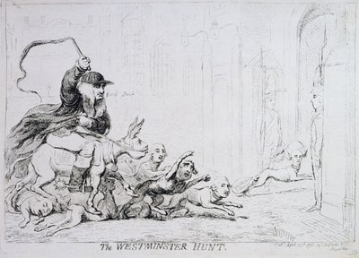 Die Westminster Jagd, veröffentlicht im Jahr 1788 von James Gillray