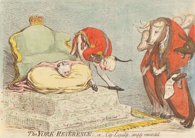 Die York Reverenz; - oder - Stadt - Loyalität reich belohnt von James Gillray