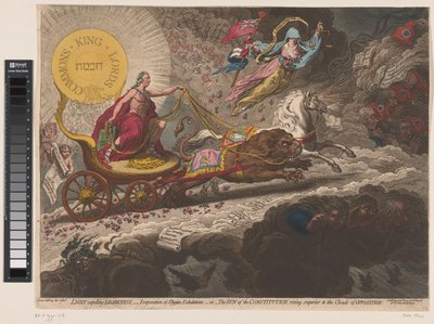 William Pitt vertreibt die dunklen Mächte, 1795 von James Gillray