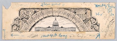US-Kapitolgebäude, unter einem Bogen der dreizehn Staaten von James Henry Moser