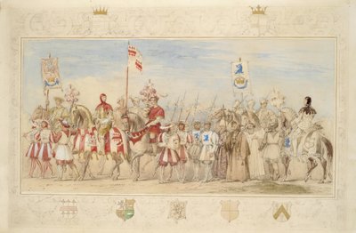 William Earl of Craven, Ritter des Greifen und Henry de la Poer Beresford, Marquis von Waterford, Ritter des Drachen, 1839 von James Henry Nixon