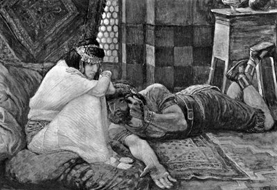Simson offenbart Delila sein Geheimnis - Bibel von James Jacques Joseph (after) Tissot