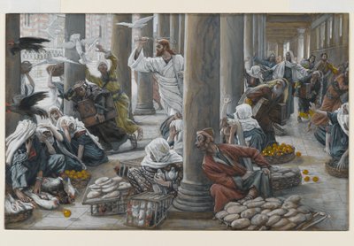 Christus vertreibt die Händler aus dem Tempel, Illustration für Das Leben Christi von James Jacques Joseph Tissot