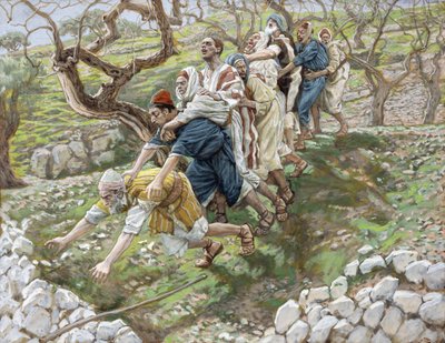 Die Blinden führen die Blinden, Illustration für Das Leben Christi, ca. 1886-94 von James Jacques Joseph Tissot