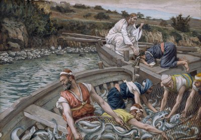 Der erste wunderbare Fischfang, Illustration für Das Leben Christi, ca. 1886-94 von James Jacques Joseph Tissot