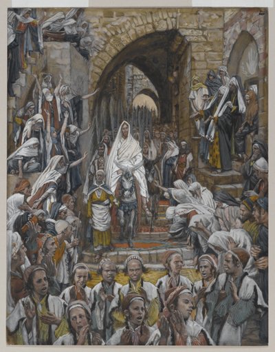 Die Prozession in den Straßen Jerusalems, Illustration aus Das Leben unseres Herrn Jesus Christus, 1886-94 von James Jacques Joseph Tissot