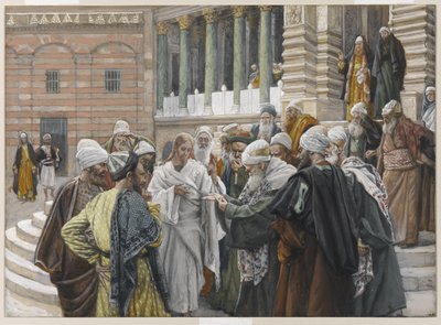 Die Steuerzahlung, Illustration aus Das Leben unseres Herrn Jesus Christus, 1886-94 von James Jacques Joseph Tissot