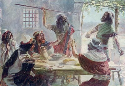 Saul wirft einen Speer auf Jonathan von James Jacques Joseph after Tissot