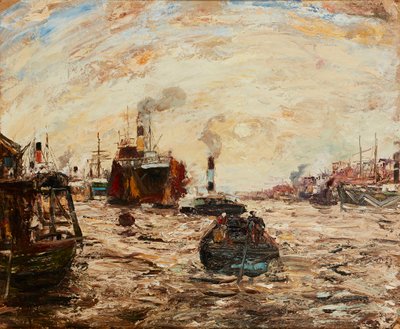 Die westliche Sonne, River Clyde (Öl auf Holz) von James Kay