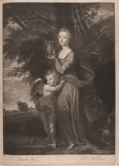 Miss Gravile (Frances Anne Greville und ihr Bruder als "Hebe und Amor") von James McArdell