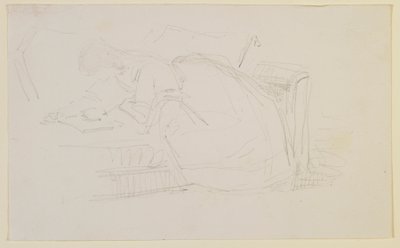 Ein Mädchen, das auf einer Couch liegt und liest von James Abbott McNeill Whistler