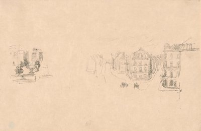 Zwei Versuchsskizzen: A. Grande Rue, Dieppe; B. Ein Innenraum von James McNeill Whistler