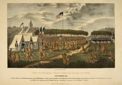 Ansicht des großen Vertrags, der im September 1825 in Prarie du Chien geschlossen wurde von James Otto Lewis