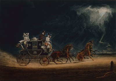 Die Postkutsche in einem Gewitter auf Newmarket Heath von James Pollard