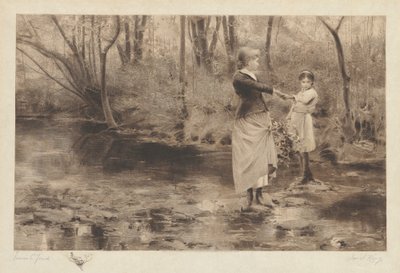 Ohne Titel (Überquerung eines Baches im Wald) von James S. King