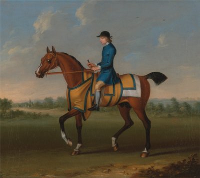 Ein Rennpferd in der Bucht mit Jockey von James Seymour