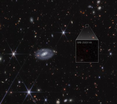 GRB 250314A Detailansicht von James Webb Space Telescope (NASA)