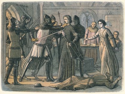 Mortimer vom König ergriffen, 1325, 1864 von James William Edmund Doyle