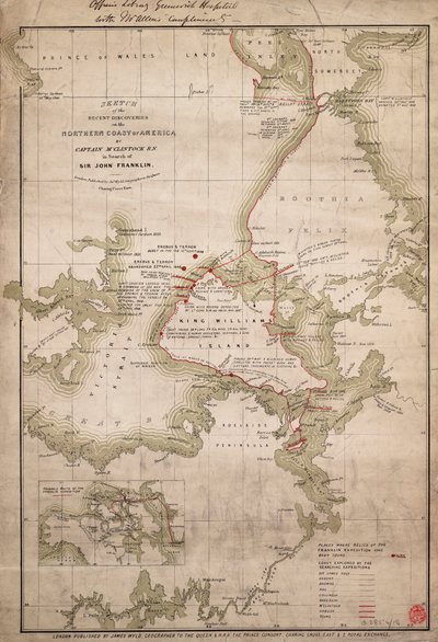 Skizze der Entdeckungen an der Nordküste Amerikas durch Kapitän McClintock RN auf der Suche nach Sir John Franklin von James the Younger Wyld