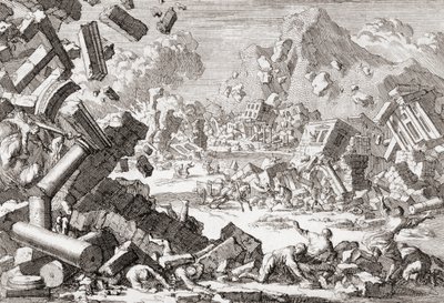Erdbeben von 1667 in Dubrovnik, Kroatien von Jan (after) Luyken