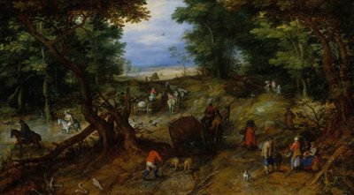 Ein Waldweg mit Reisenden von Jan Brueghel the Elder