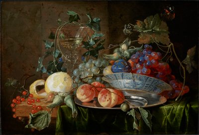 Stillleben mit Früchten und einem Glas à la façon de Venise, ca. 1652 von Jan Davidsz de Heem