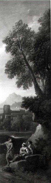 Figuren in einer klassischen Landschaft von Jan Frans van Bloemen