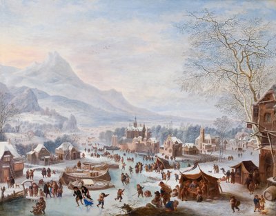 Winterszene mit Schlittschuhläufern von Jan Griffier I