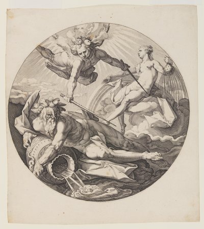 Der zweite Tag, Tafel 3, aus Schöpfung der Welt von Jan Harmensz. Muller