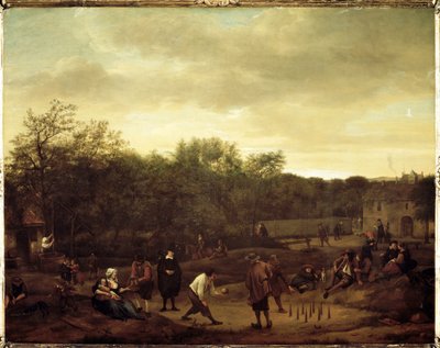 Bauern spielen Ball in Holland von Jan Havicksz. Steen
