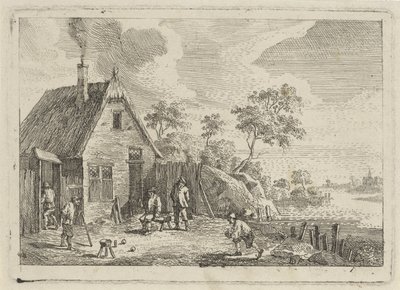 Bauern spielen Boule von Jan Lauwryn Krafft (I) (possibly)